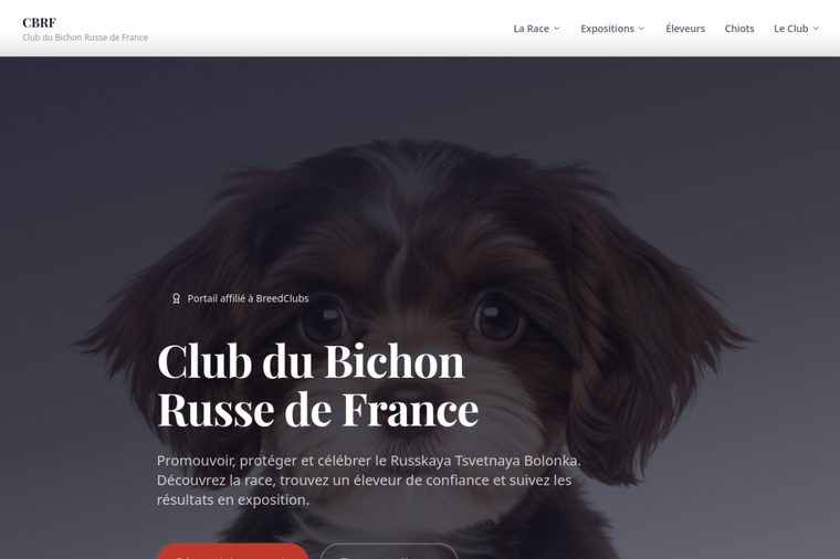 Site d’élevage de Bichon Russe : Club du Bichon Russe de France, par OWAG