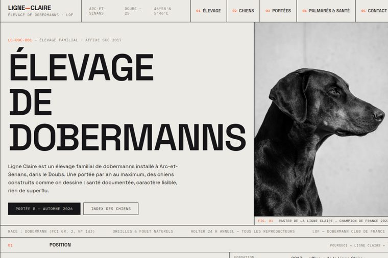 Site d’élevage de Dobermann, modèle architectural : L’architectural, par OWAG